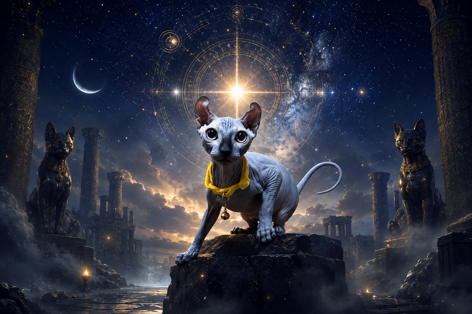 A graceful Sphynx cat portrait